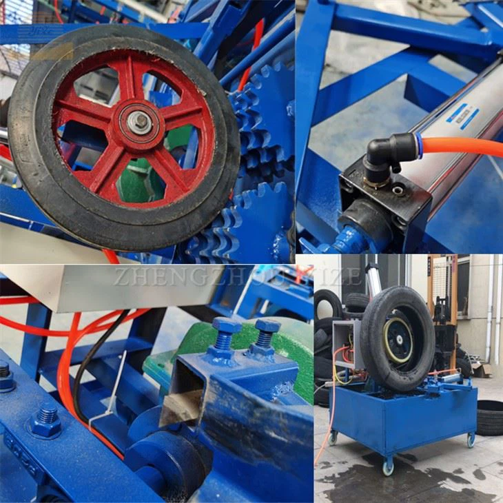 Waste strip scrap truck tire tread sidewall cutting machine